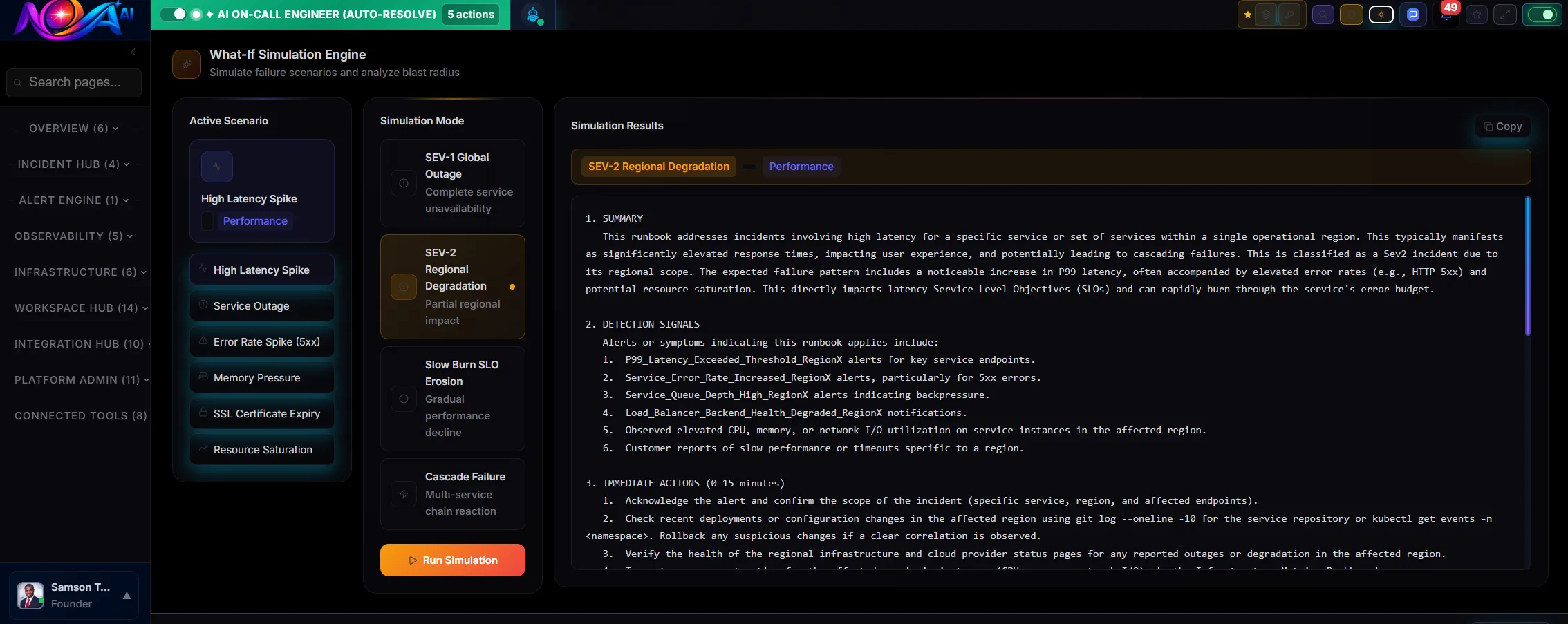 What-if simulation engine